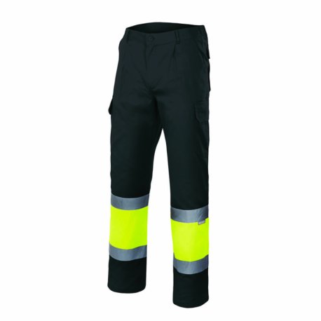 Pánske nohavice (VELILLA HV TWO-TONE LINED TROUSERS) > čierna / žltá (hi-vis) > XL