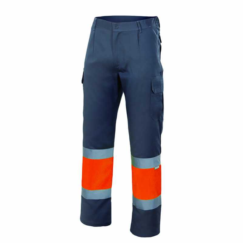 Pánske nohavice (VELILLA HV TWO-TONE LINED TROUSERS) > šedá / oranžová (hi-vis) > L