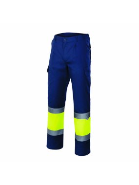 Pánske nohavice (VELILLA HV TWO-TONE LINED TROUSERS)>modrá (marine) / žltá (hi-vis)>2XL
