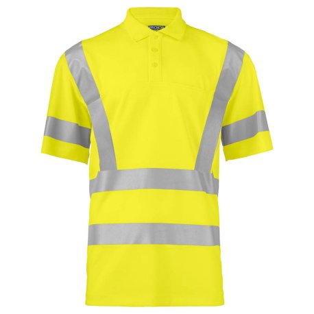 Pánska polokošeľa (PROJOB PIQUÉ EN ISO 20471 CLASS 3/2) > žltá / modrá (navy) > 2XL