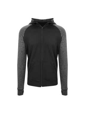 Pánska mikina (Just Cool MEN'S COOL CONTRAST ZOODIE) > čierna / čierna (slate melange) > L