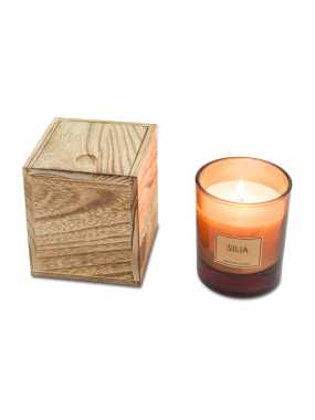 Vonná sviečka v drevenej krabičke > hnedá