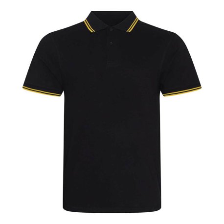 Pánska polokošeľa (Just Polos STRETCH TIPPED POLO) > čierna / žltá > S