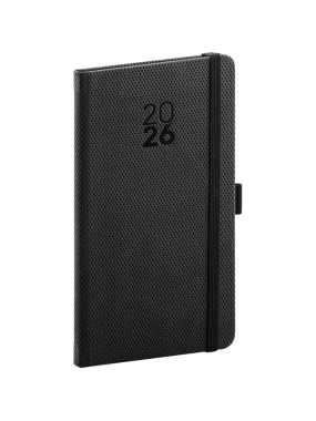 Diár (Diamante 2026) - 9 x 15,5 x 1 cm  > čierna > vreckový týždenný