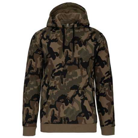 Pánska mikina(KARIBAN MEN’S HOODIE ) > zelená (olive camouflage) > 4XL