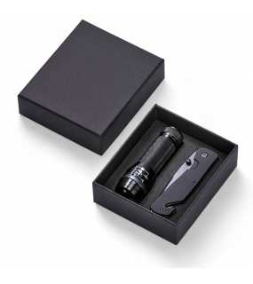 Sada multifunkčný nôž a baterka > čierna