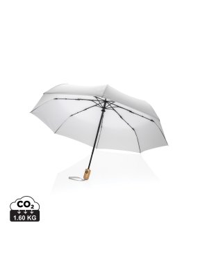 21" bambus auto-open/close dáždnik Impact zo 190T RPET > biela