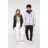 Unisex mikina(KARIBAN CONTRAST HOODED FULL ZIP SWEATSHIRT)>šedá(oxford) / modrá(navy)>2XL