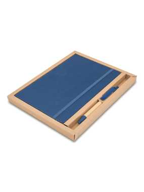 Set zápisníka a pera v darčekovej krabičke > modrá