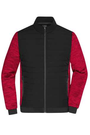 Pánska bunda (DAIBER Men's Padded Hybrid Jacket) > čierna / červená (melangeň > XS