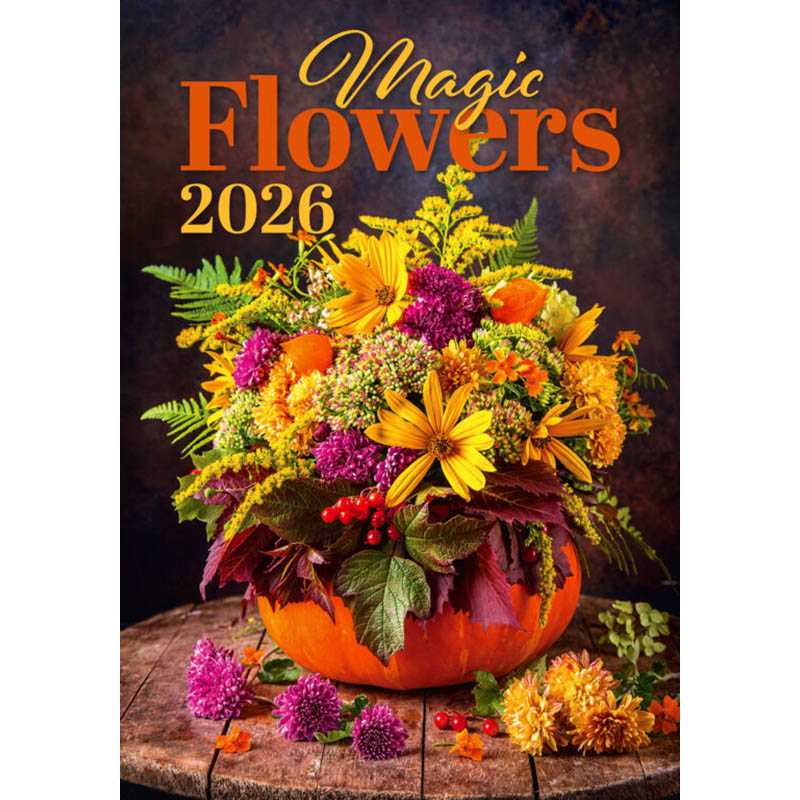 Nástenný kalendár (Magic Flowers 2026) - 31,5 x 52 cm