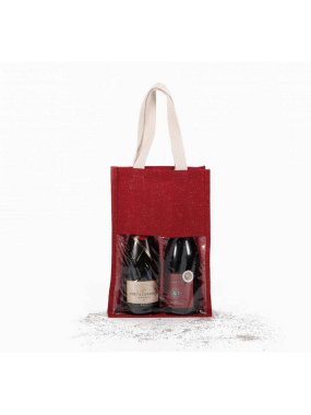 Taška (KIMOOD JUTE BOTTLE BAG) > červená (cherry) / zlatá