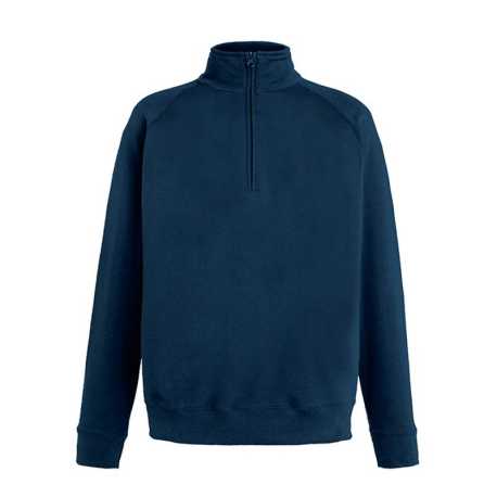 Pánska mikina (FRUIT OF THE LOOM Lightweight Zip Neck Sweat)>modrá (deep navy)>2XL