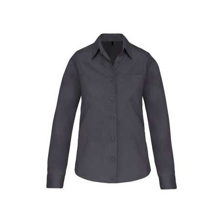 Dámska košeľa (KARIBAN LADIES LONG SLEEVE SHIRT) > sivá (zinc) > L