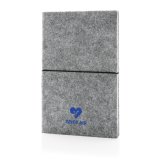 Zápisník A5 s mäkkou väzbou z GRS recyklovanej plsti > šedá