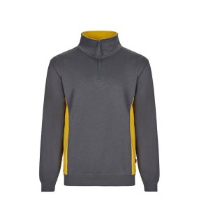 Pánska mikina (VELILLA TWO-TONE QUARTERZIP SWEATSHIRT) > šedá / žltá > S