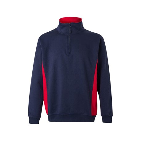 Pánska mikina (VELILLA TWO-TONE QUARTERZIP SWEATSHIRT) > modrá (navy) / červená > 2XL