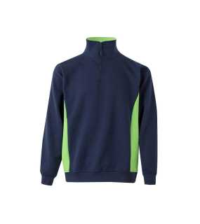 Pánska mikina (VELILLA TWO-TONE QUARTERZIP SWEATSHIRT)>modrá (navy) / zelená (lime)>XS