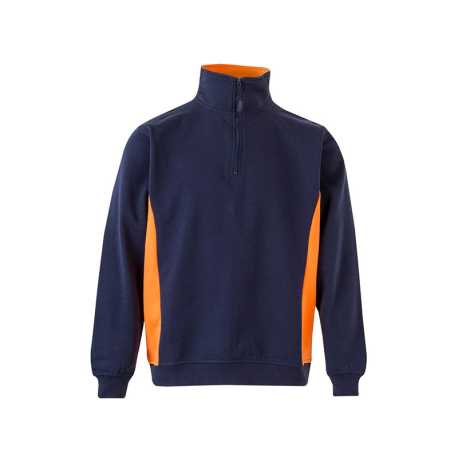 Pánska mikina (VELILLA TWO-TONE QUARTERZIP SWEATSHIRT) > modrá (navy) / oranžová > XS