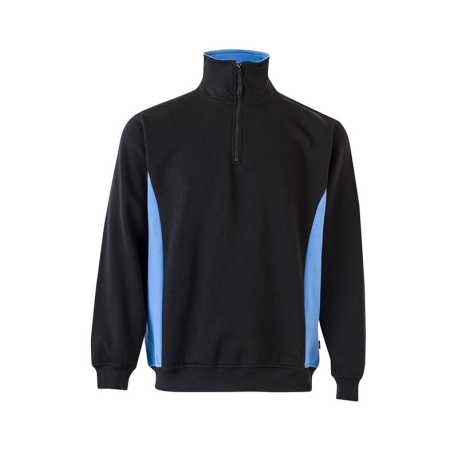 Pánska mikina (VELILLA TWO-TONE QUARTERZIP SWEATSHIRT) > čierna / modrá (sky) > 2XL