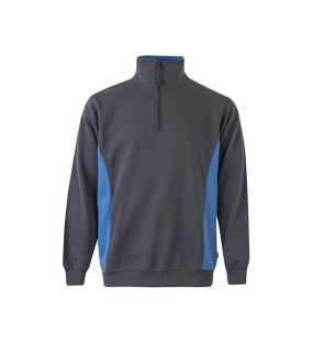 Pánska mikina (VELILLA TWO-TONE QUARTERZIP SWEATSHIRT) > šedá / modrá (sky) > XS
