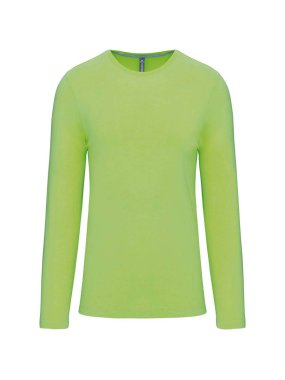 Pánske tričko ( Kariban Mens Long Sleeve Round Neck T-Shirt ) > zelená (lime) > XL