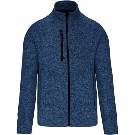 Pánska mikina (Kariban"MEN'S FULL ZIP HEATHER JACKET") > modrá (navy melange) > 2XL