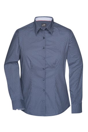 Dámska košeľa (DAIBER Ladies Shirt Diamonds) > modrá (navy) / biela > 2XL
