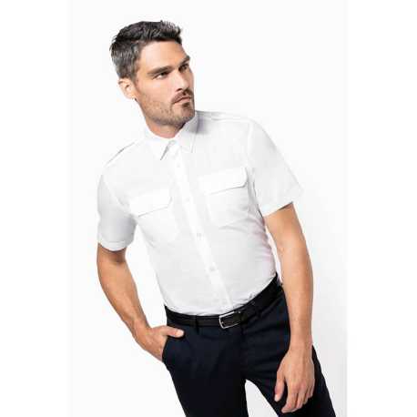 Pánska košeľa (Kariban"MEN'S SHORT SLEEVE PILOT SHIRT") > biela > 3XL