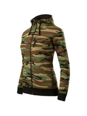 Dámska mikina (MALFINI Camo Zipper) > hnedá (camouflage) > M