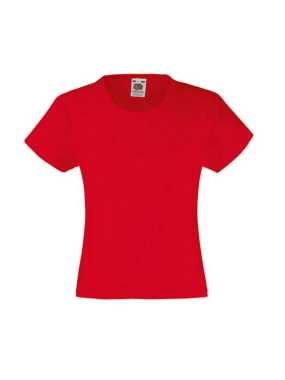 Dievčenské tričko (FRUIT OF THE LOOM Girls Valueweight T) > červená > 5/6
