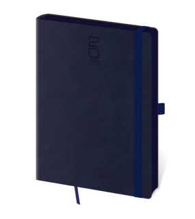 Diár s gumičkou (Memory 2026) - 14,5 x 20,5 cm > modrá (dark) > denný A5