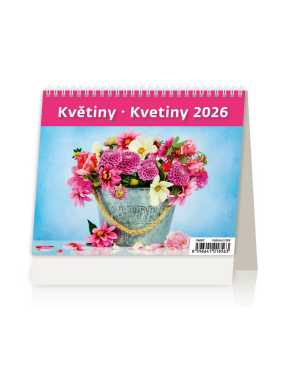 Stolový kalendár (Kvetiny 2026) - 17,1 x 16,4 cm