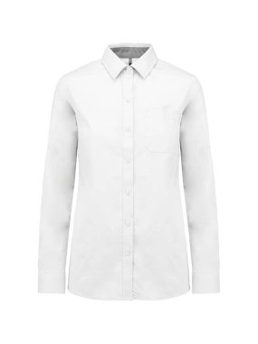 Dámska košeľa (Kariban LADIES’ NEVADA LONG SLEEVE COTTON SHIRT) > biela > M