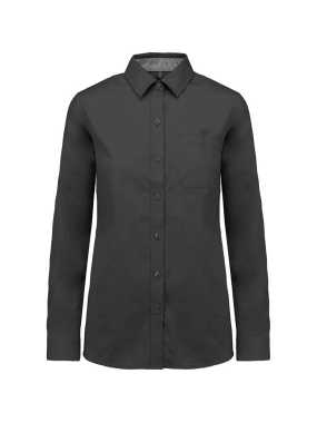 Dámska košeľa (Kariban LADIES’ NEVADA LONG SLEEVE COTTON SHIRT) > šedá (dark) > 2XL