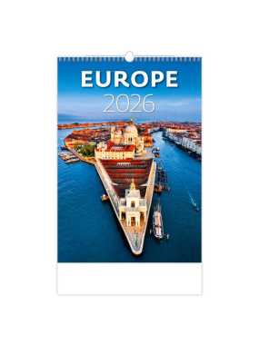 Nástenný kalendár (Europe 2026) - 31,5 x 52 cm