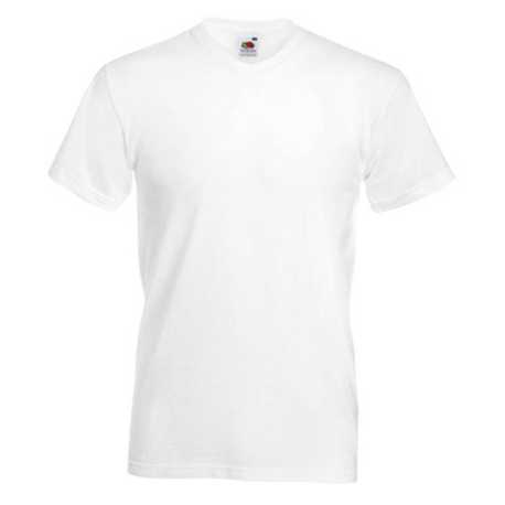 Pánske tričko (FRUIT OF THE LOOM Valueweight V-Neck T) > biela > S