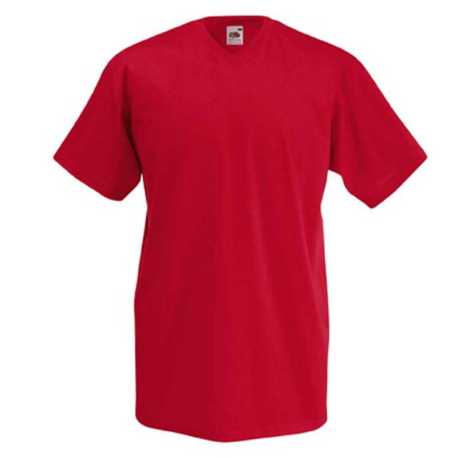 Pánske tričko (FRUIT OF THE LOOM Valueweight V-Neck T) > červená > S