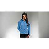 Dámska košeľa(Long Sleeve PolyCotton Easy Care Fitted Poplin RUSSELL)>modrá (corporate)>XS