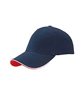 6 panelová šiltovka > modrá (navy) / biela / červená