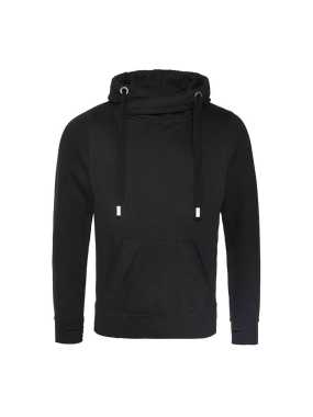 Unisex mikina (Just Hoods CROSS NECK HOODIE) > čierna (jet) > M