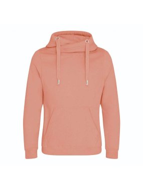 Unisex mikina (Just Hoods CROSS NECK HOODIE) > ružová (dusty) > XS