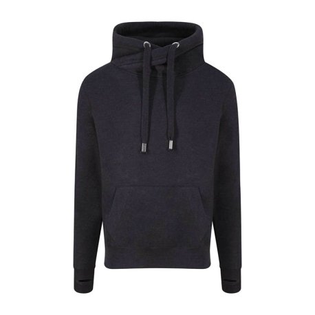 Unisex mikina (Just Hoods CROSS NECK HOODIE) > čierna (smoke) > L