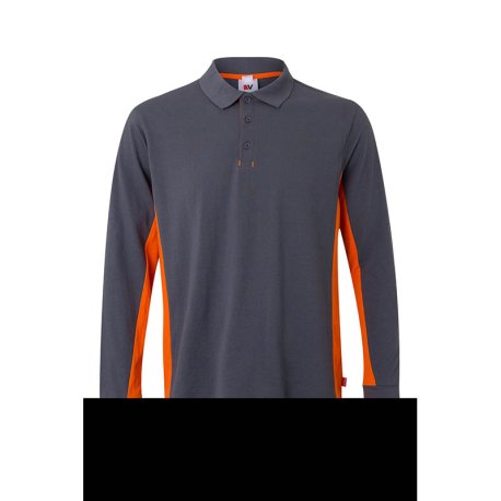 Pánska polokošeľa (VELILLA LS TWO-TONE POLO) > šedá / oranžová > 2XL