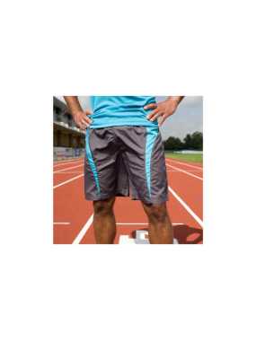Unisex krátke nohavice (SPIRO UNISEX MICROLITE TEAM SHORTS)>šedá / modrá (aqua)>M
