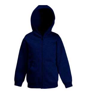 Detská mikina (FRUIT OF THE LOOM Kids Hooded Sweat Jacket)>modrá (deep navy)>5/6