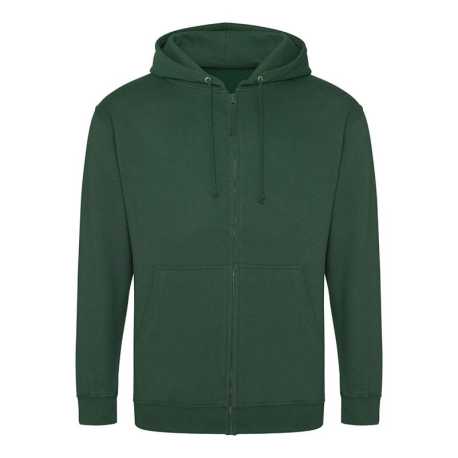 Pánska mikina (AWDis FULL ZIP HOODIE) > zelená (bottle) > L