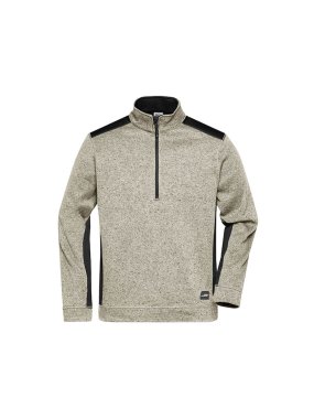 Pánska pracovná mikina(JN Mens Workwear Fleece Halfzip)>šedá (stone melange) / čierna>5XL