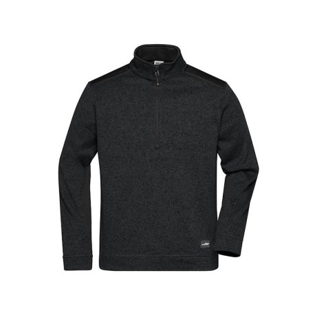 Pánska pracovná mikina(DAIBER Mens Workwear Fleece Halfzip) > čierna / čierna > XS