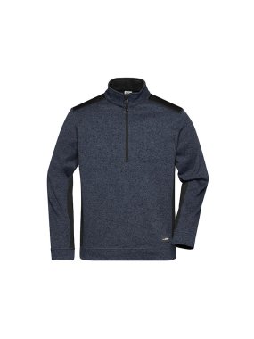Pánska pracovná mikina(JN Mens Workwear Fleece Halfzip)>šedá (carbon melange) / čierna>4XL